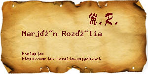 Marján Rozália névjegykártya